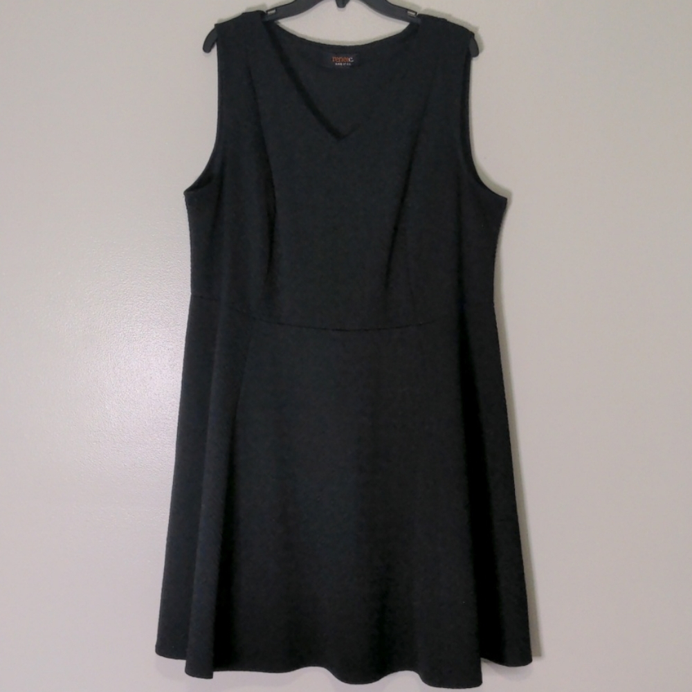 Plus size black skater dress